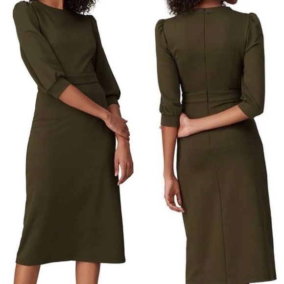 Rent the Runway Caara Green Grayson Knee Length Dress Size M - Picture 1 of 11